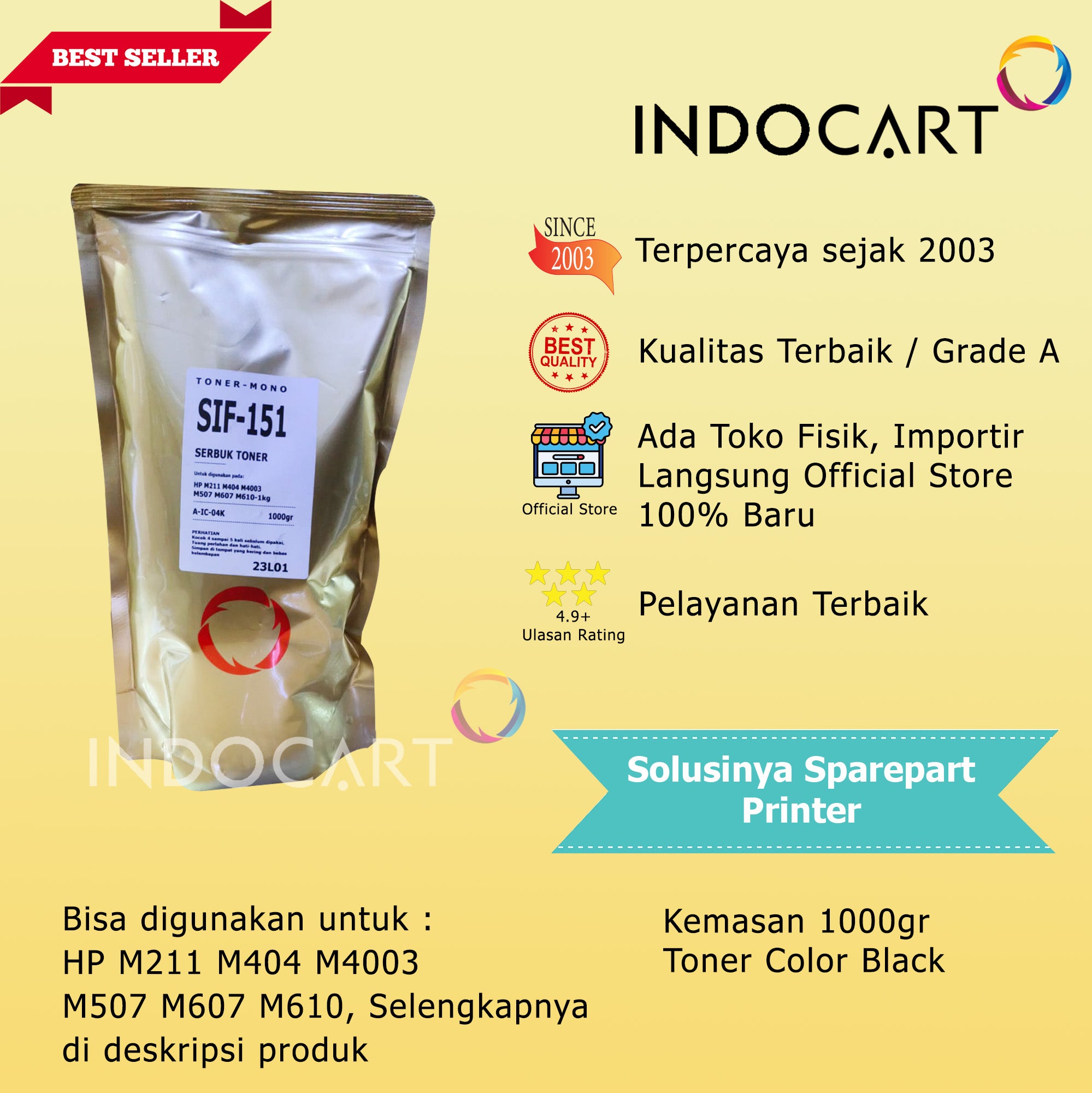 Serbuk Toner SIF-151 CRG 070 CRG 071-Canon LBP 240 241 243 244 120 121 122 MF 270 272-1Kg