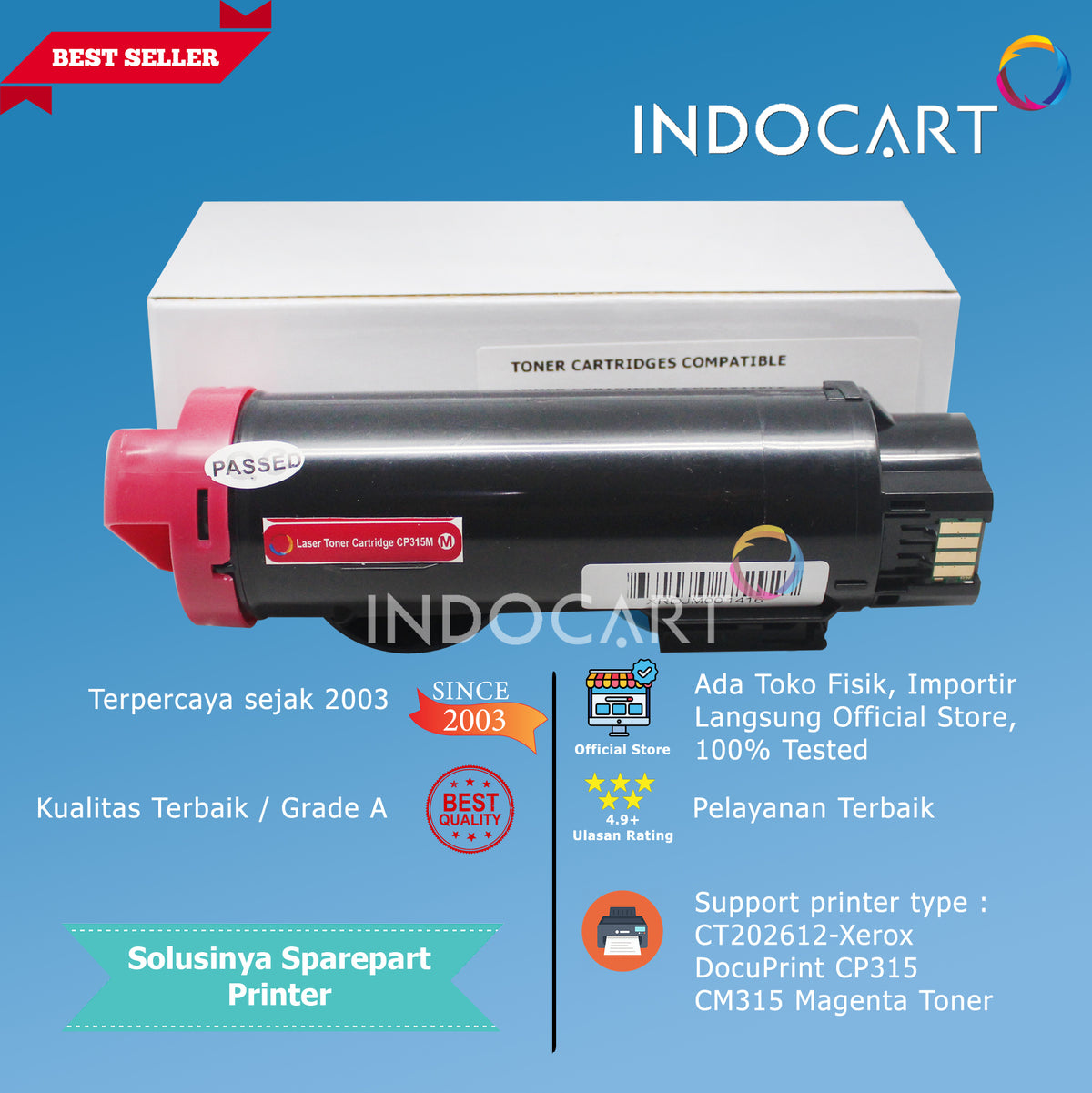 Toner Cartridge Compatible CT202610 CT202611 CT202612 CT202613-Xerox DocuPrint CP315 CM315