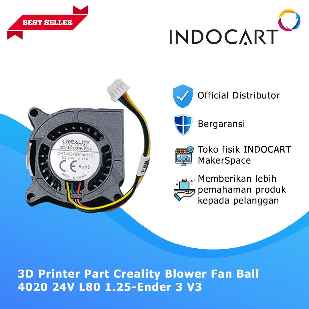 3D Printer Parts Creality OEM Blower Fan Ball 4020 24V L80 1.25 Creality Ender 3V3/3V3Plus