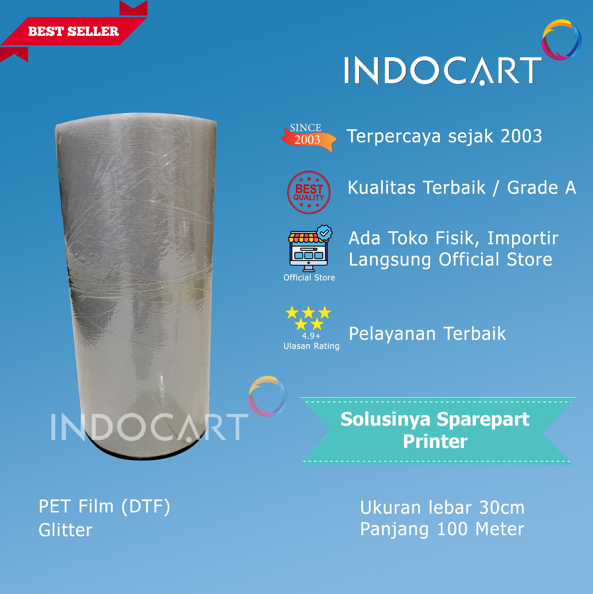 PET Film DTF Direct Transfer Film Glitter 30cmx1m