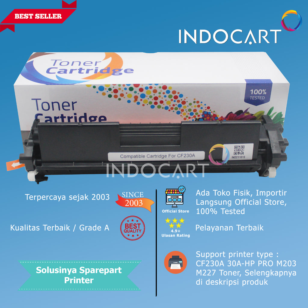 Toner Cartridge Compatible CF230A 30A-Printer LaserJet HP M203 M227