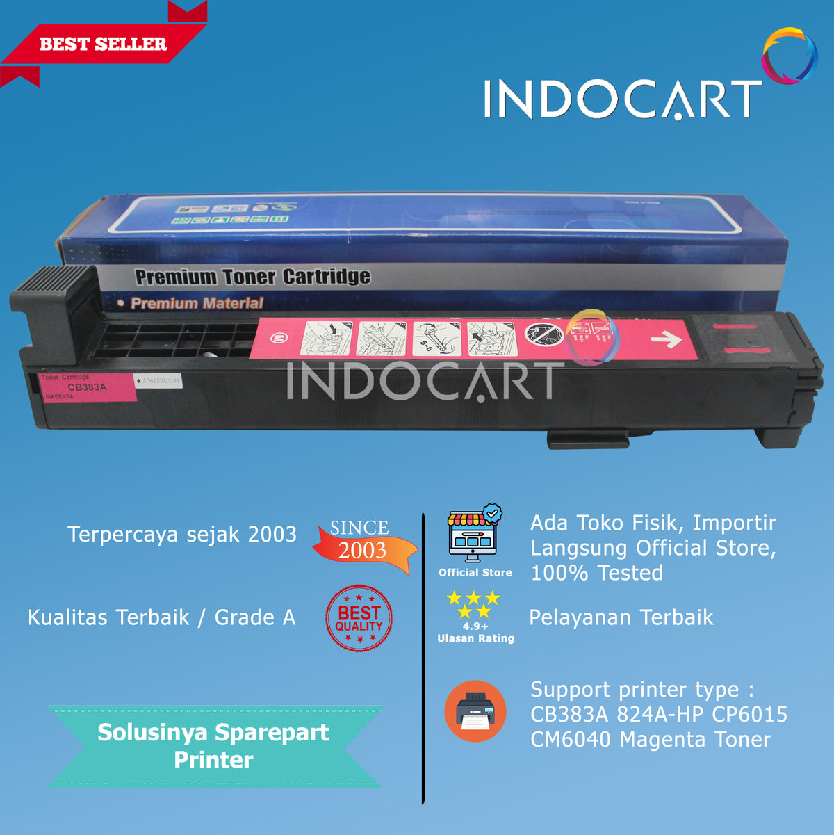 Toner Cartridge Compatible CB390A 825A CB381A CB382A CB383A 824A-HP CLJ CP6015 CM6040