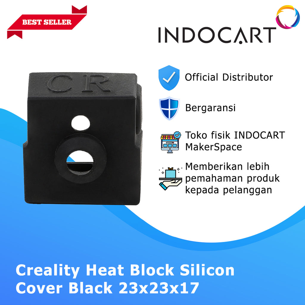 3D Printer Parts Creality OEM Heat Block Silicon Cover Black 23X23X17 Creality CR 10Smart/CR 6Max/CR 6SE/CR 10Smart/E3MaxNeo