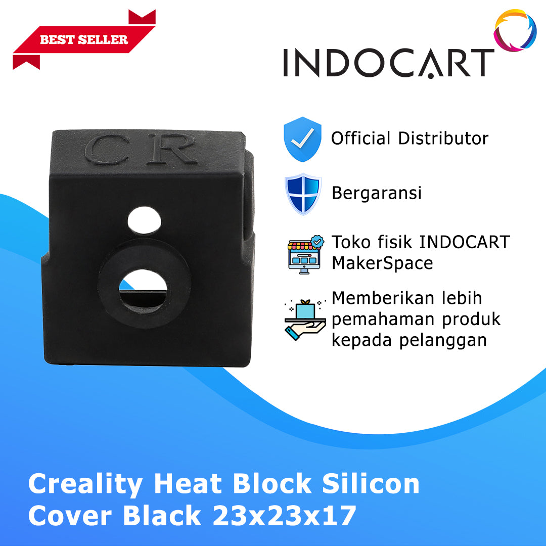 3D Printer Parts Creality OEM Heat Block Silicon Cover Black 23X23X17 Creality CR 10Smart/CR 6Max/CR 6SE/CR 10Smart/E3MaxNeo