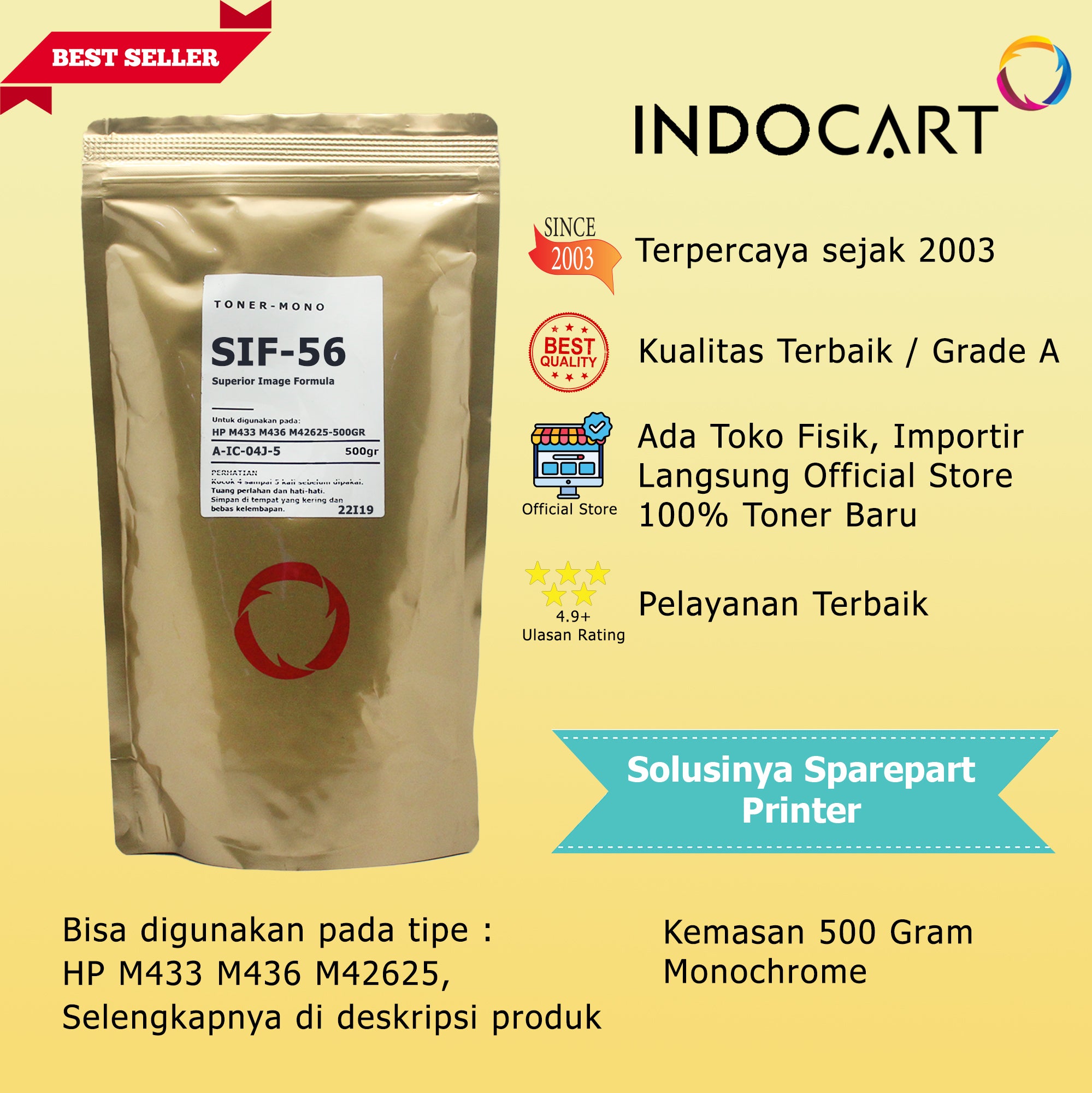 Serbuk Toner SIF-56 W1335A 335A W1336A 336A-HP M438 M440 M442 MFP M42623 M42625-500gr