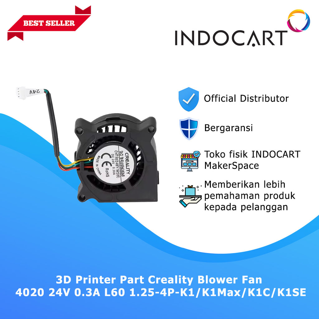 3D Printer Parts Creality OEM Blower Fan 4020 24V 0.3A L60 1.25 4P Creality K1/K1Max/K1C/K1SE