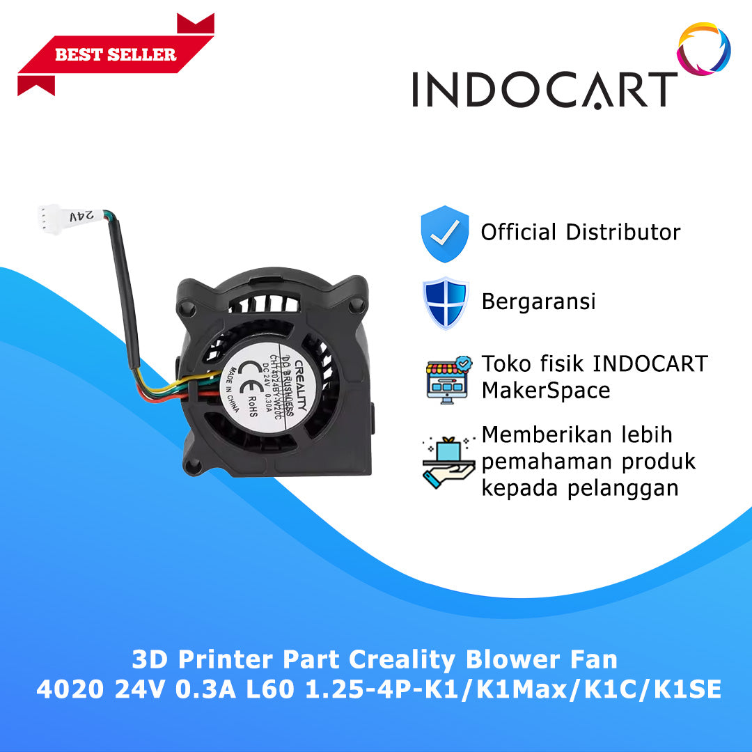 3D Printer Parts Creality OEM Blower Fan 4020 24V 0.3A L60 1.25 4P Creality K1/K1Max/K1C/K1SE