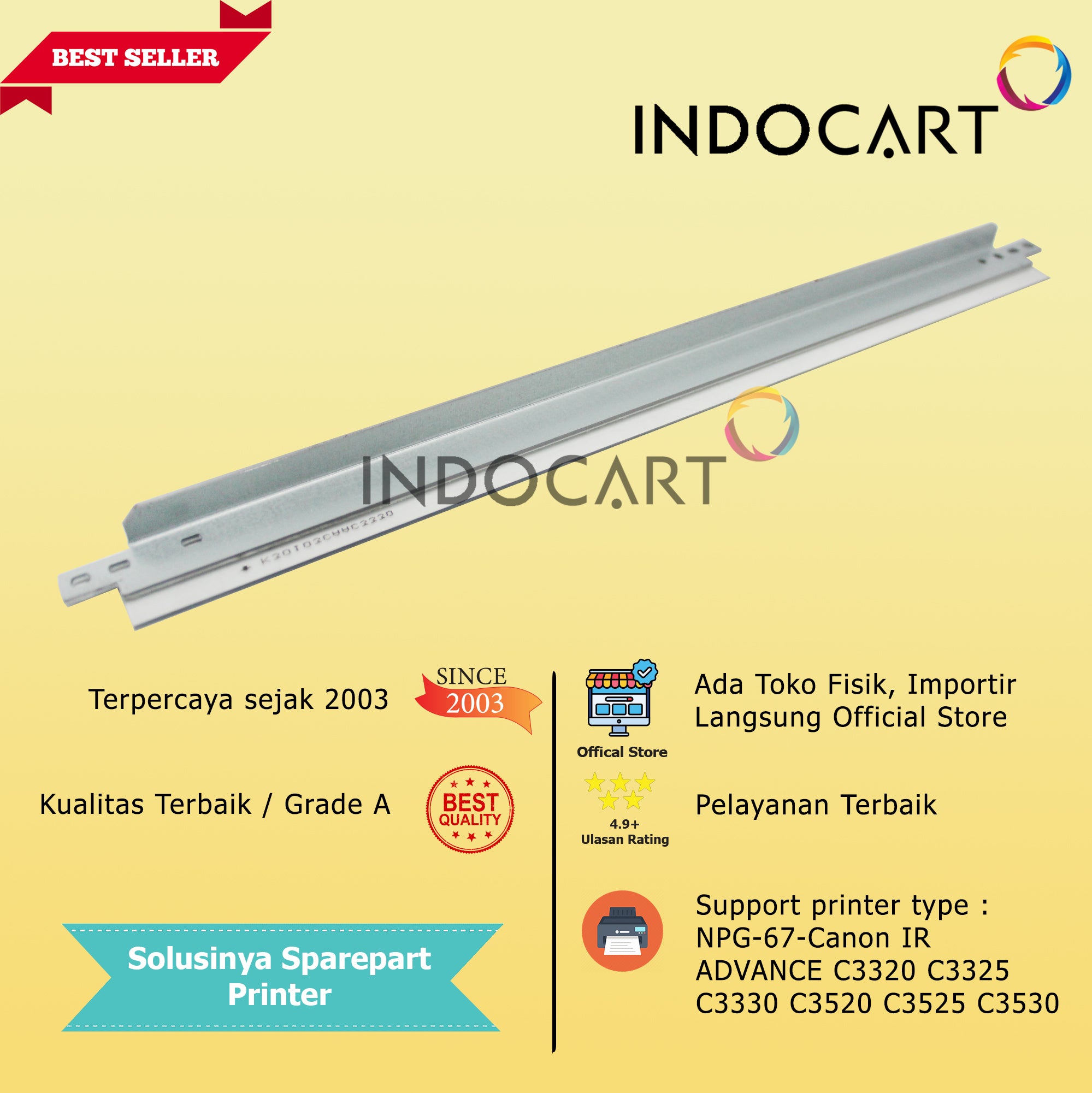 Wiper Blade Kuroki NPG-67-Canon IR Adv C3320 C3325 C3330 C3520 C3525 C3530