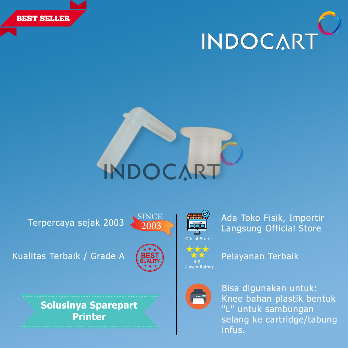 Knee L+Seal Karet Tabung Infus Modif CISS HP Canon Epson Import-100 Set