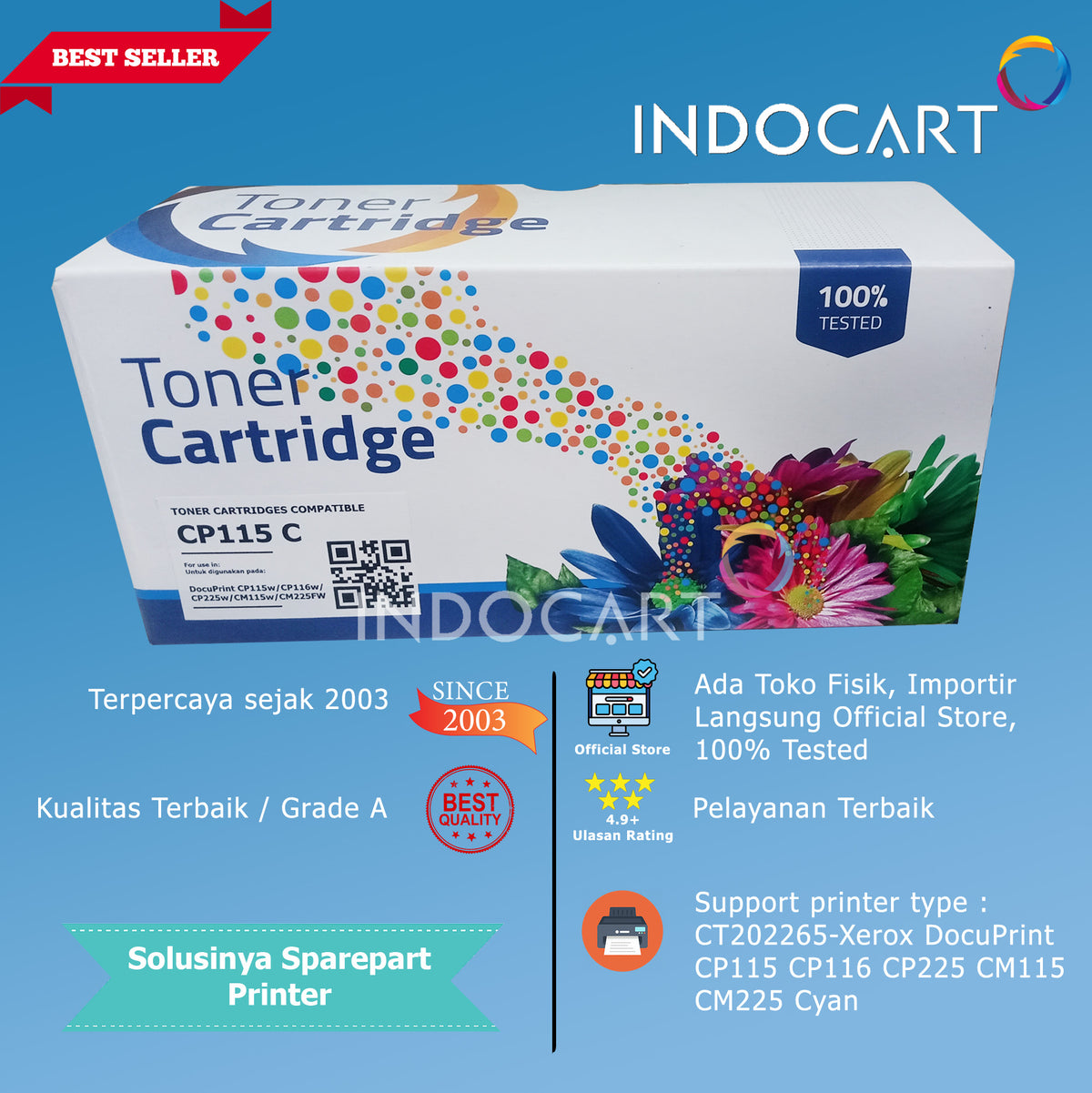 Toner Cartridge Compatible CT202264 CT202265 CT202266 CT202267-Xerox CP115 CP225 CM115 CM225