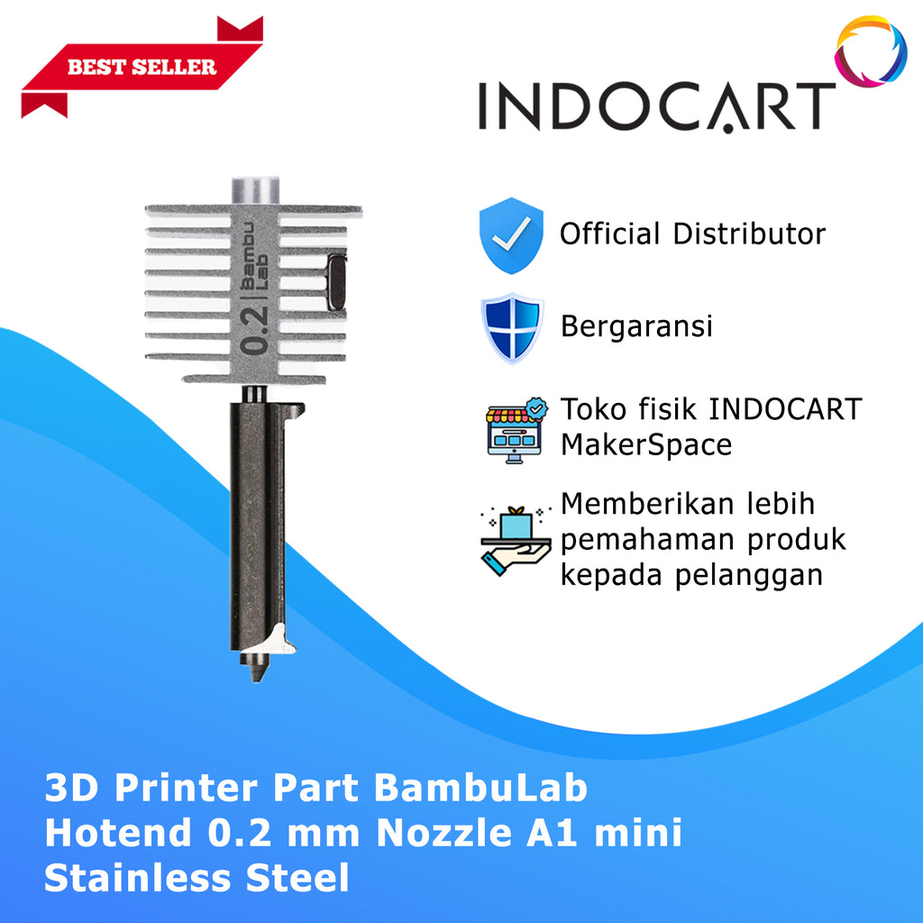 3D Printer Parts BambuLab Hotend 0.2 Nozzle Stainless Steel BambuLab A1 Series