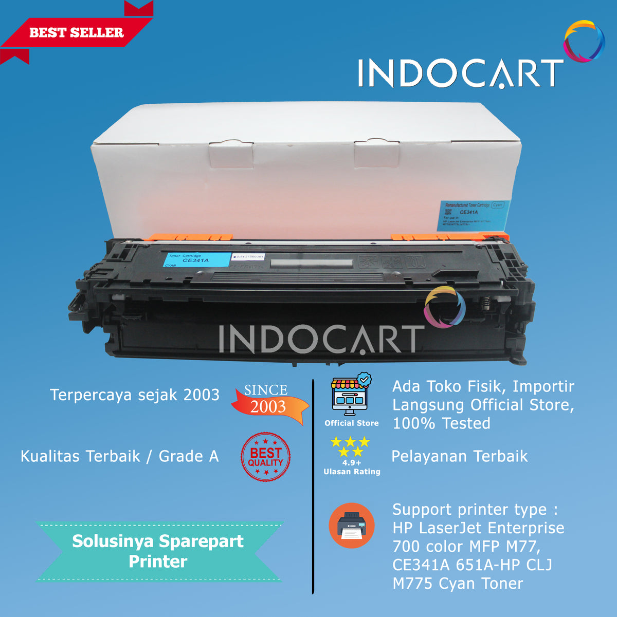 Toner Cartridge Compatible CE340A CE341A CE342A CE343A 651A-HP M775