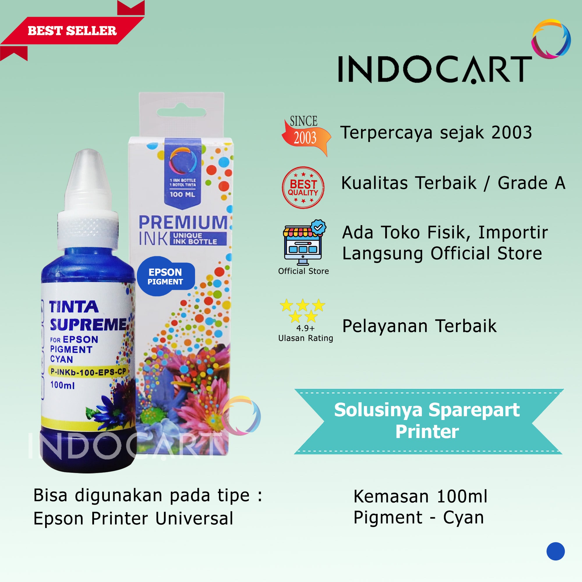 Tinta Refill Printer Epson Pigment Ink 100ml-Dengan Dus