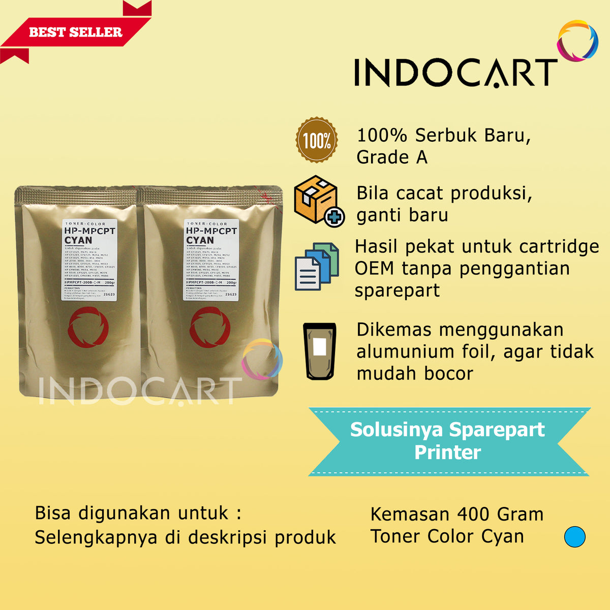 Serbuk Toner Warna MPCPT CRG 307 316 318 322-Canon LBP 5000 5050 5100 7200 7680 9100 (300gr-1kg)