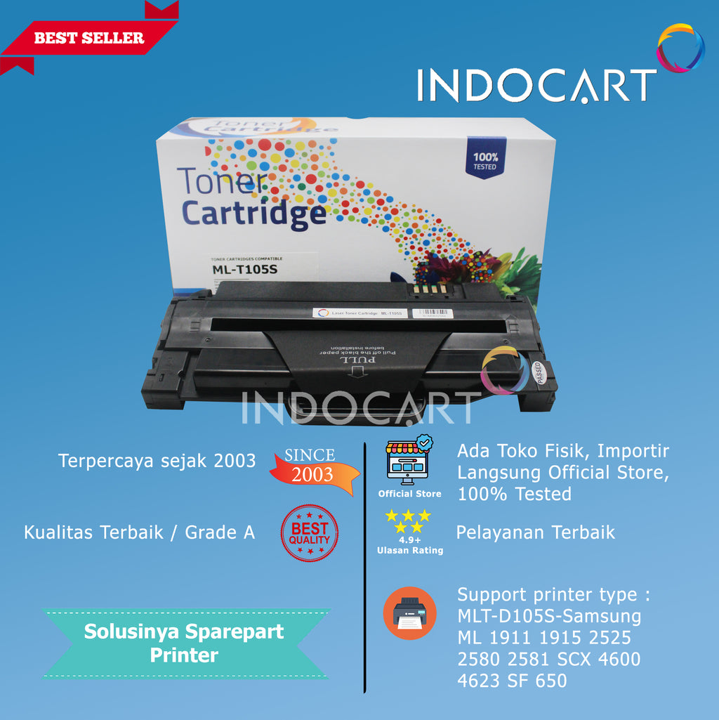 Toner Cartridge Compatible MLT-D105S-Samsung ML 1911 1915 2525 2580 2581 SCX 4600 4623 SF 650