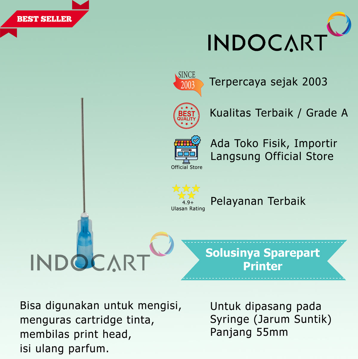 Needle-Kepala Jarum Suntik Spuid Spuit Pendek-HP 28 Cartridge 43mm 55mm-20 Pcs