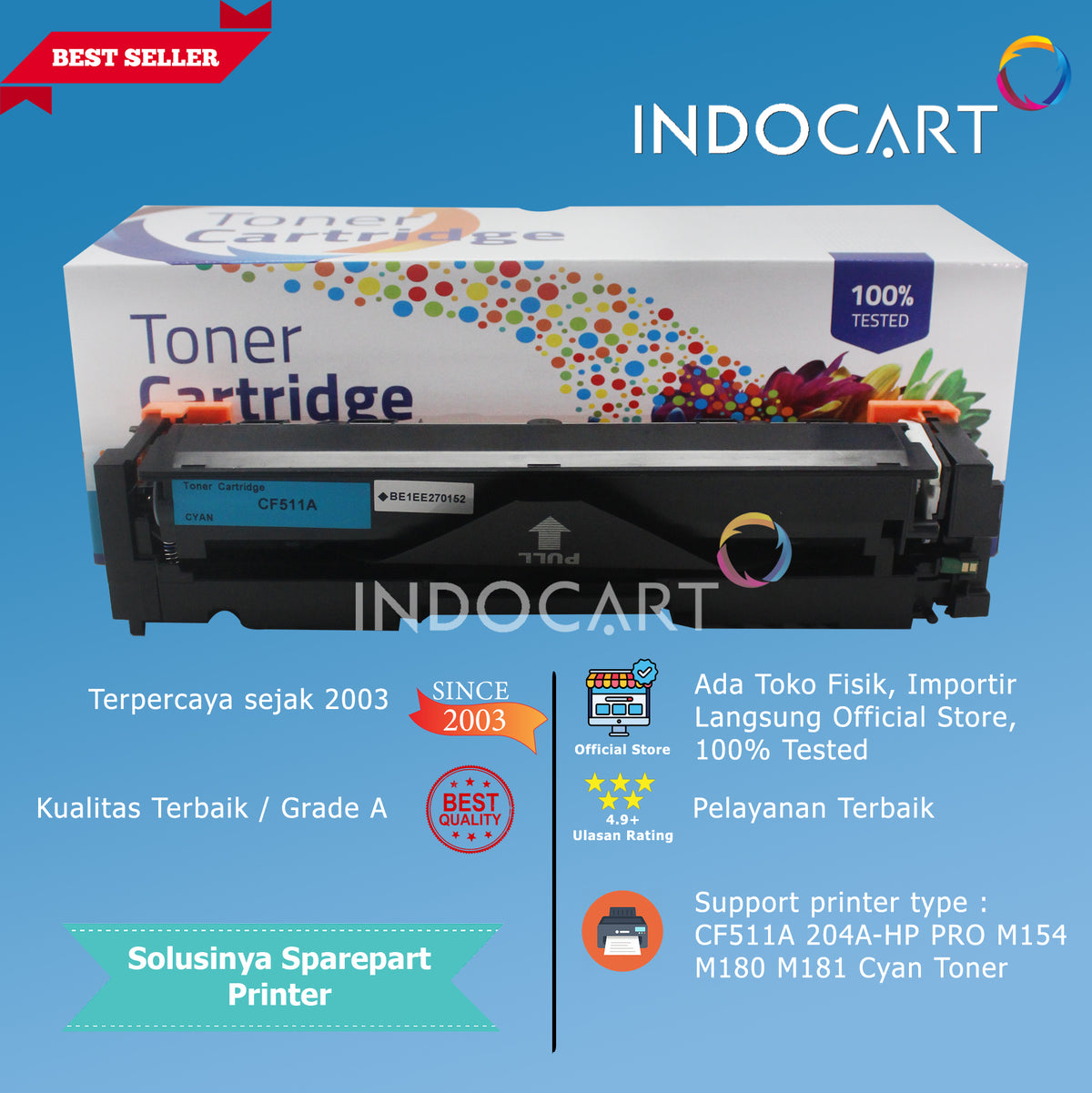 Toner Cartridge Compatible CF510A CF511A CF512A CF513A 204A-HP CLJ PRO M154 M180 M181