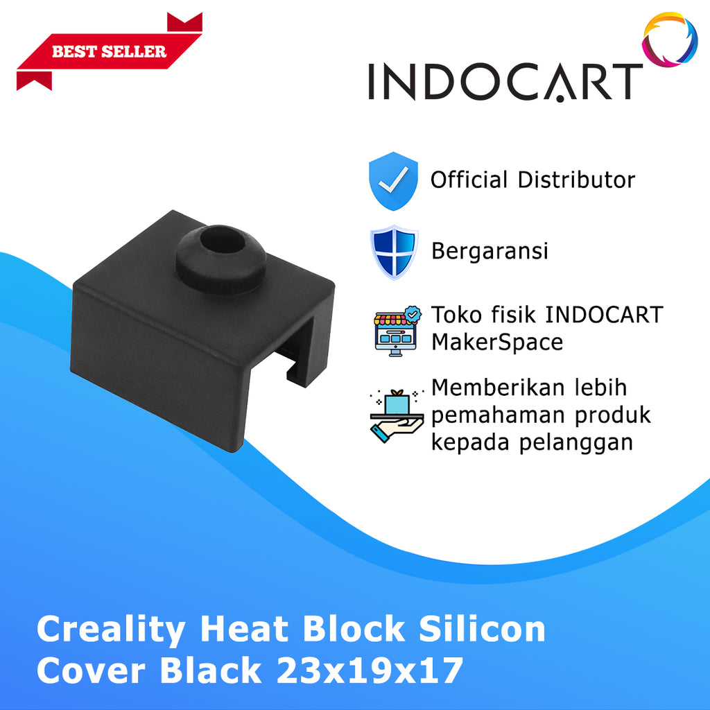 3D Printer Parts Creality OEM Heat Block Silicon Cover Black 23X19X17 Creality CR 10Smartpro/E3S1/E3S1Pro/E3S1Plus