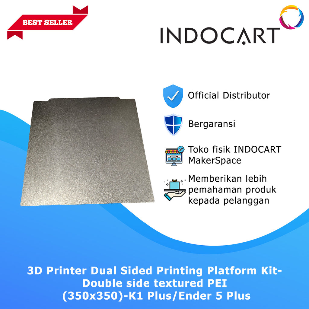 3D Printer Parts Dual Sided Printing Platform Kit-Double Side Textured PEI (350x350)-K1 Plus/Ender 5 Plus