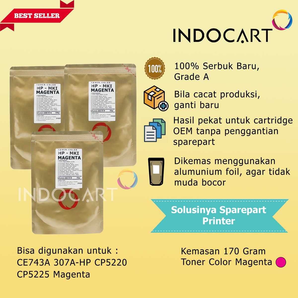 Serbuk Toner Warna Mitsubishi-131A 655A 658A 659A-HP M251 M276 M652 M653 M751 M776 (35gr-170gr)