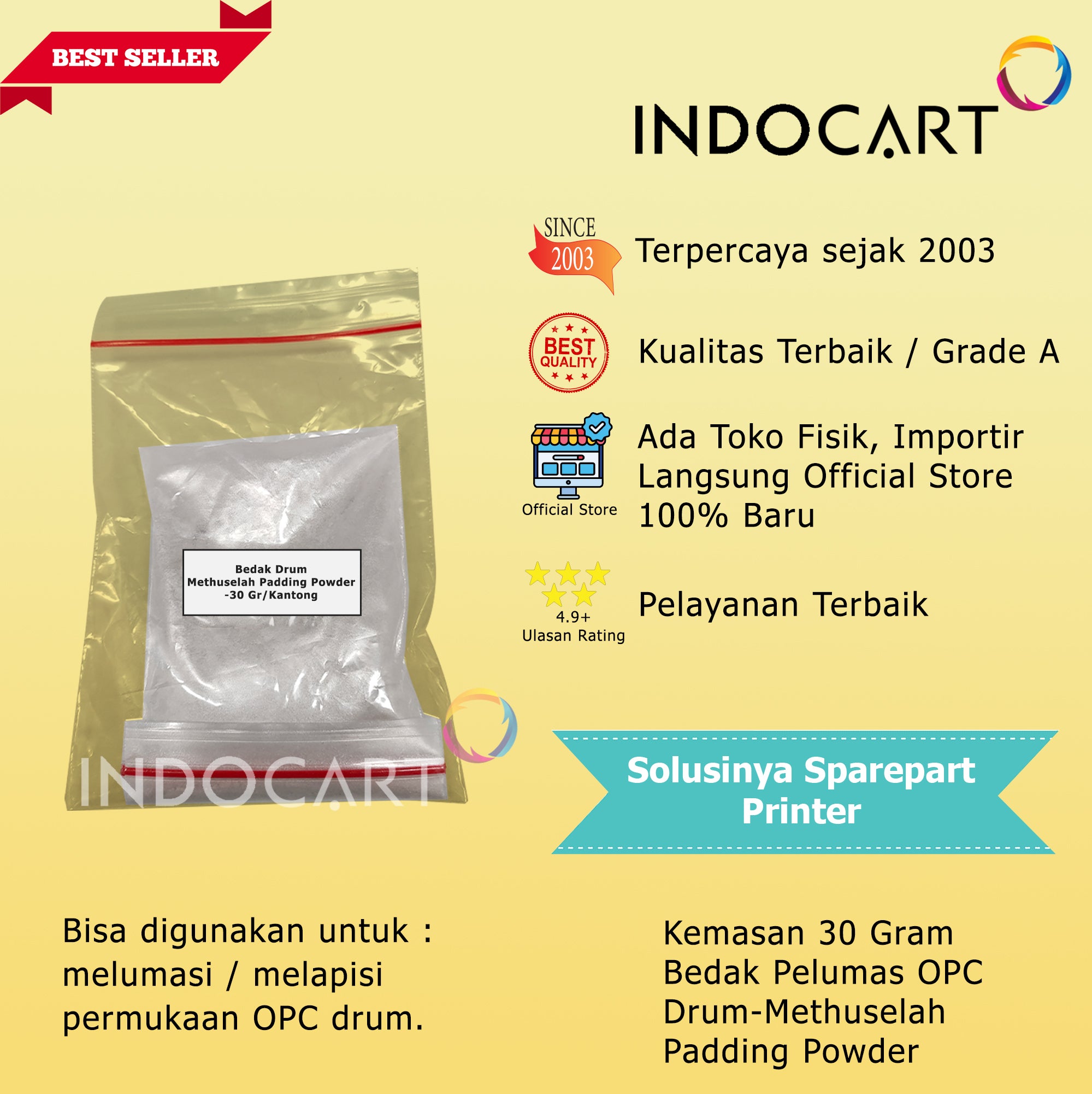 Bedak Pelumas OPC Drum-Methuselah Padding Powder-30gr/kantong