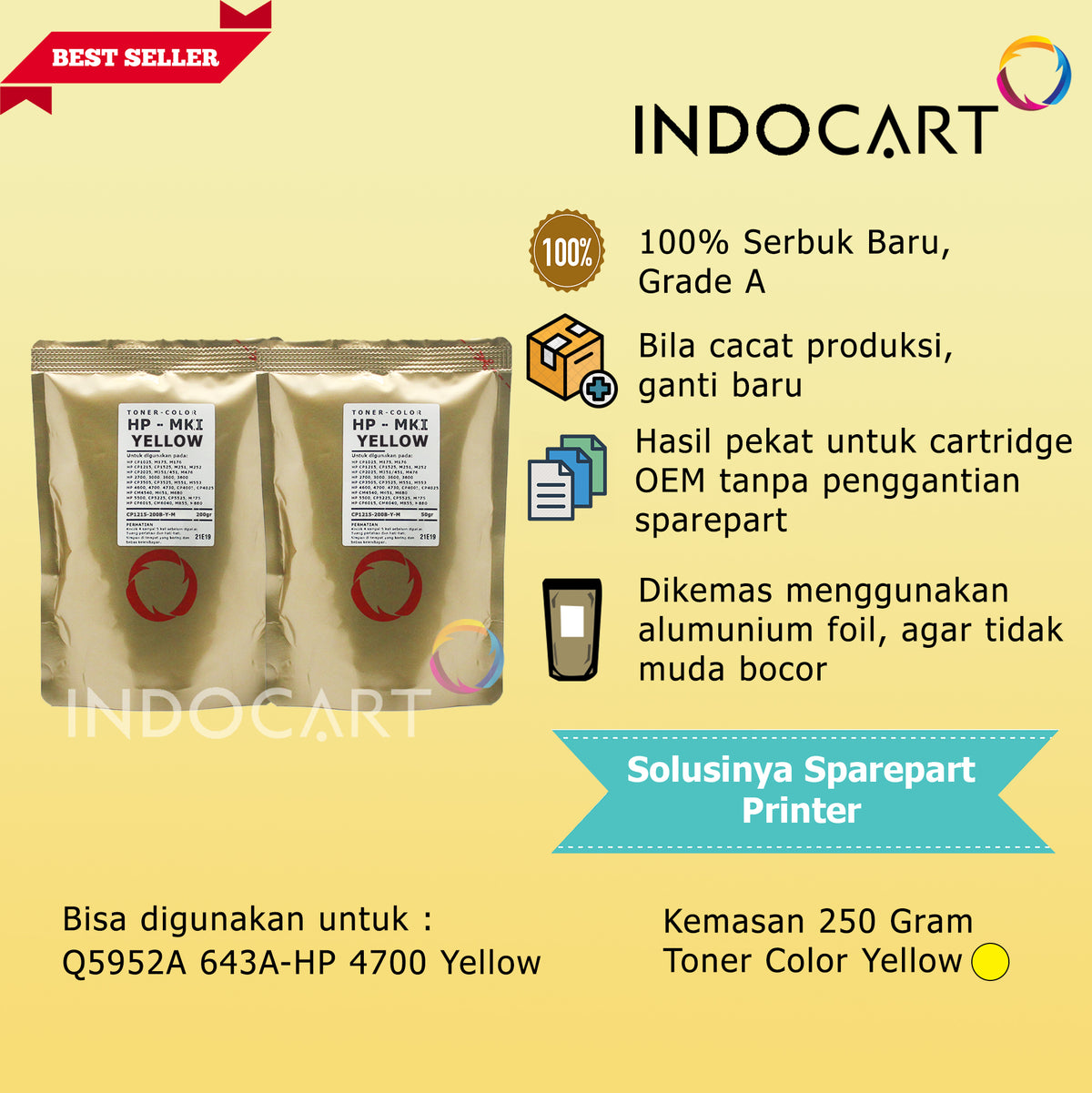Serbuk Toner Warna Mitsubishi-823A 824A 825A-HP LaserJet CP6015 CM6040-CMY (250gr-350gr)