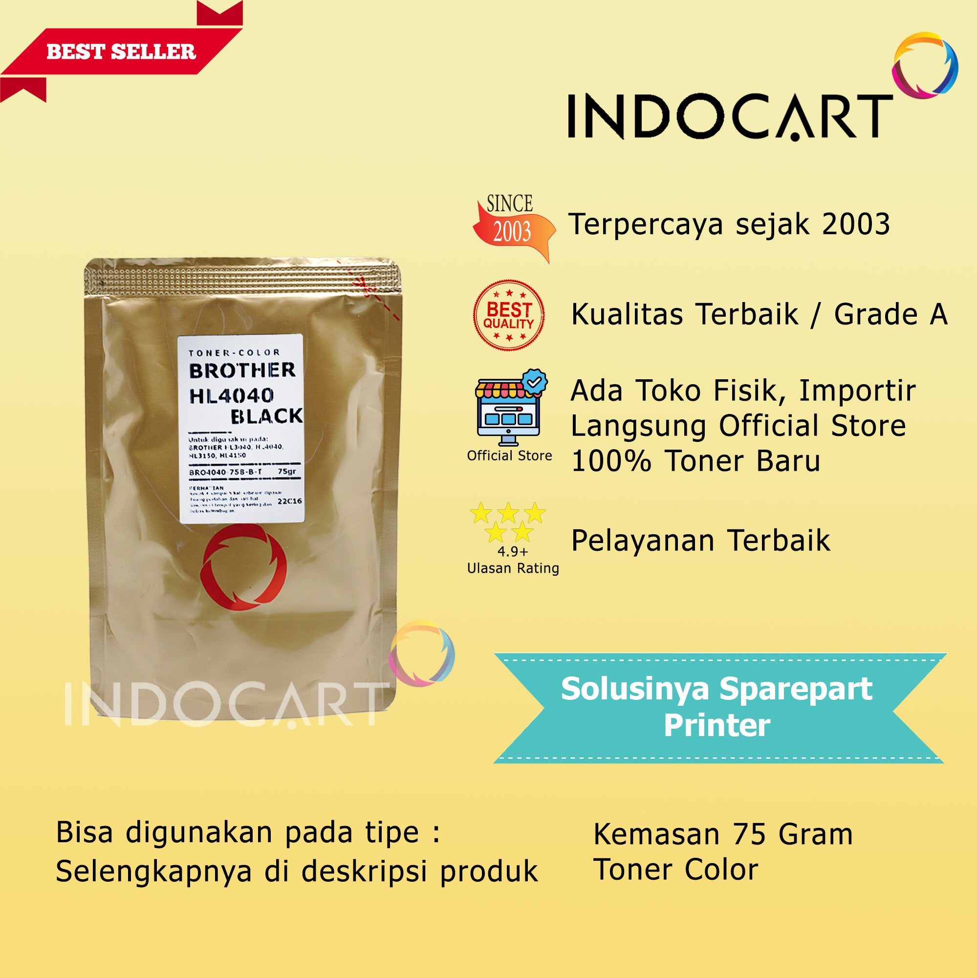 Serbuk Toner Warna Jepang TN-351 TN-359 TN-451 TN-459-HL L8250 L8350 MFC L8850 L8690-Black 75gr