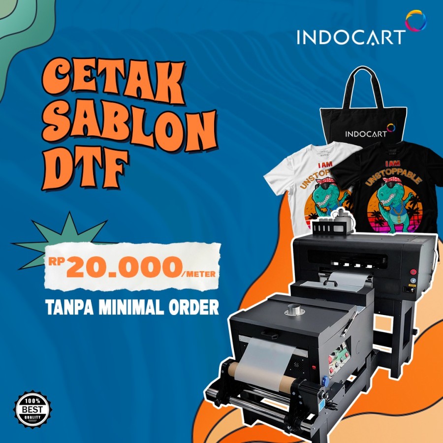 Jasa Cetak Sticker Film Sablon Digital UV DTF ( Direct To FIlm ) Cetak Print Full Colour Berbagai Ukuran