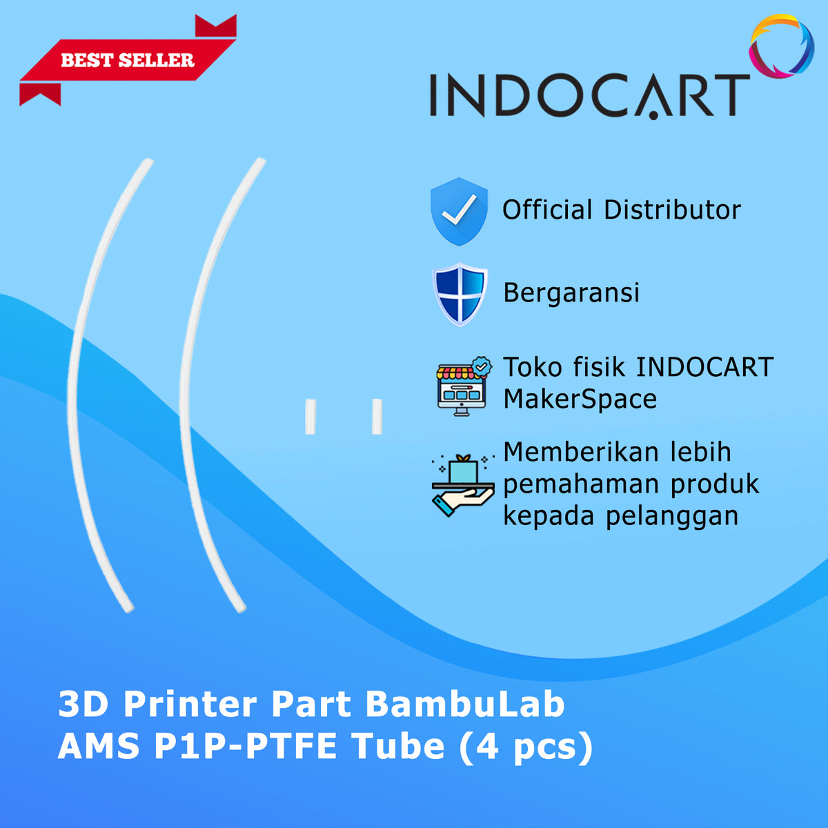 3D Printer Parts BambuLab AMS PTFE Tube 4 Pcs BambuLab P1 Series