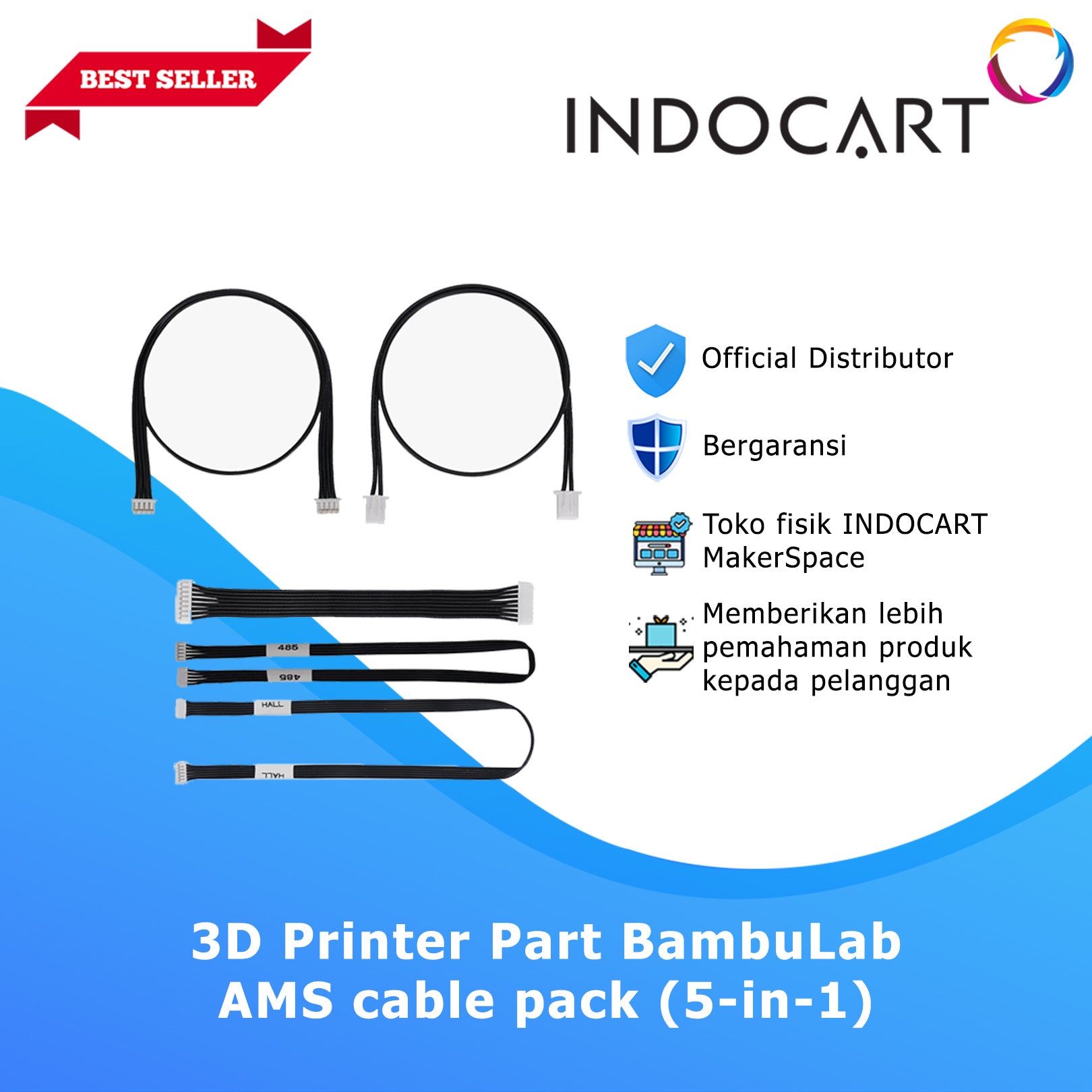 3D Printer Parts BambuLab AMS X1/P1 Cable Pack 5 In 1