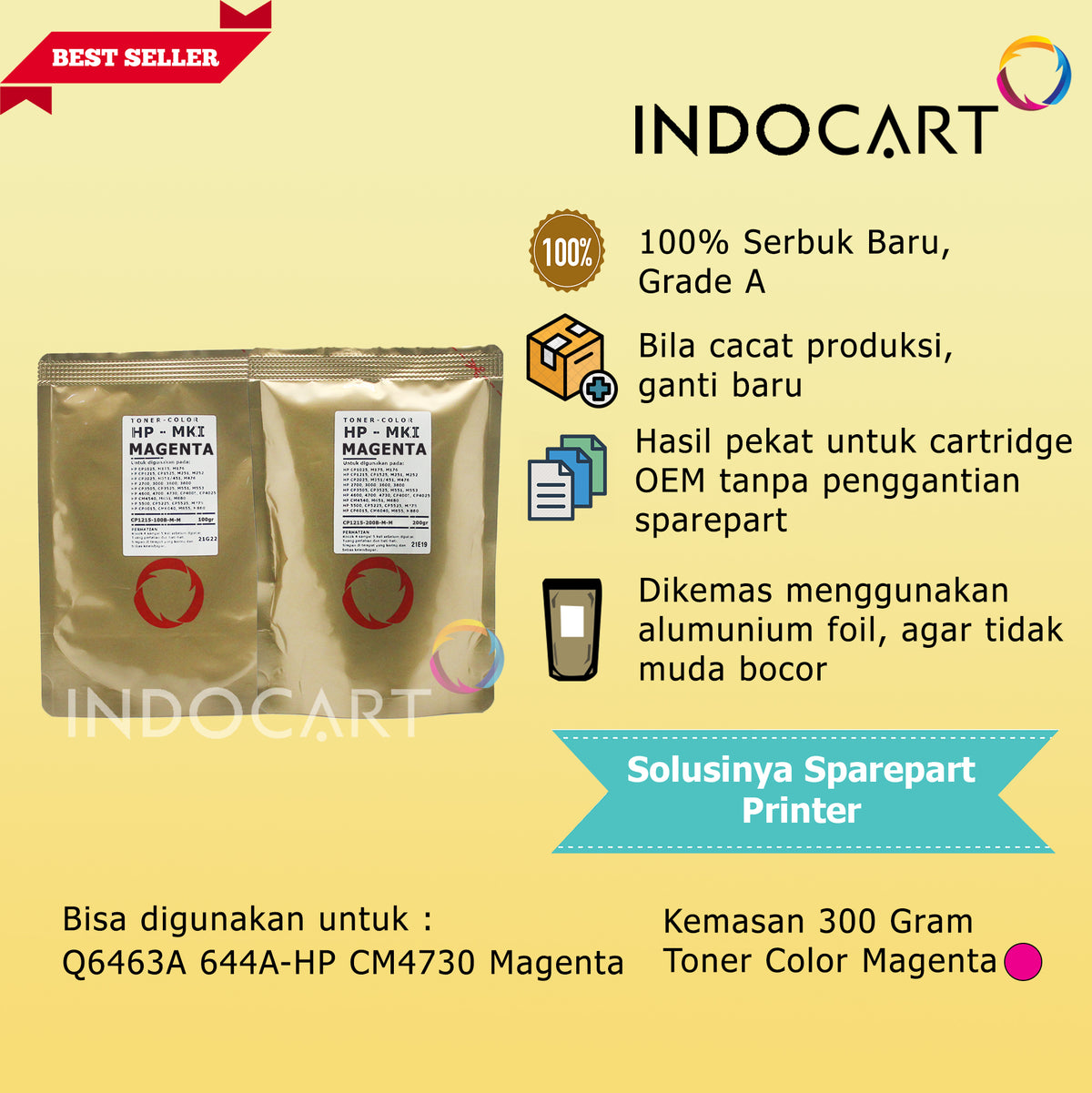 Serbuk Toner Warna Mitsubishi-652A 653A 654A-HP LaserJet M651 M680 (200gr-500gr)