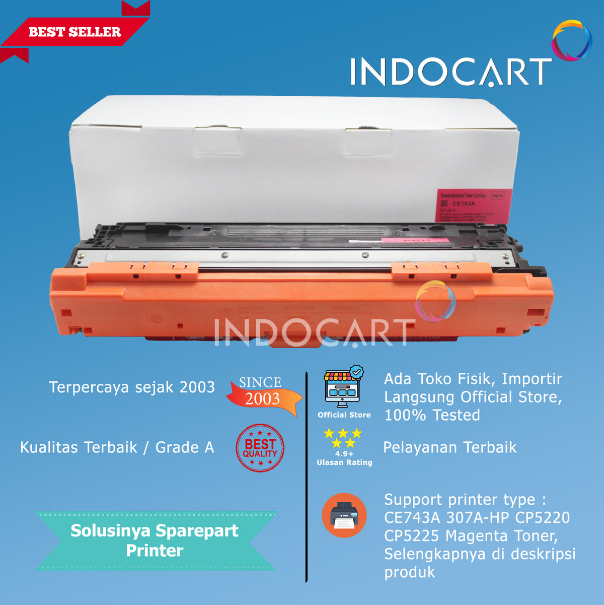 Toner Cartridge Compatible CE740A CE741A CE742A CE743A 307A-HP CP5225