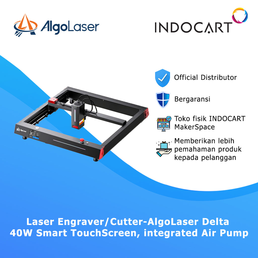Laser Engraver/Cutting Machine AlgoLaser Delta 40W Diode Laser Engraver with Smart TouchScreen and Integrated Air Pump