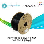3D Printer FILAMENT PolyMaker PolyLite ASA Superior Weather and UV Resistance-JetBlack 1.75mm-3Kg