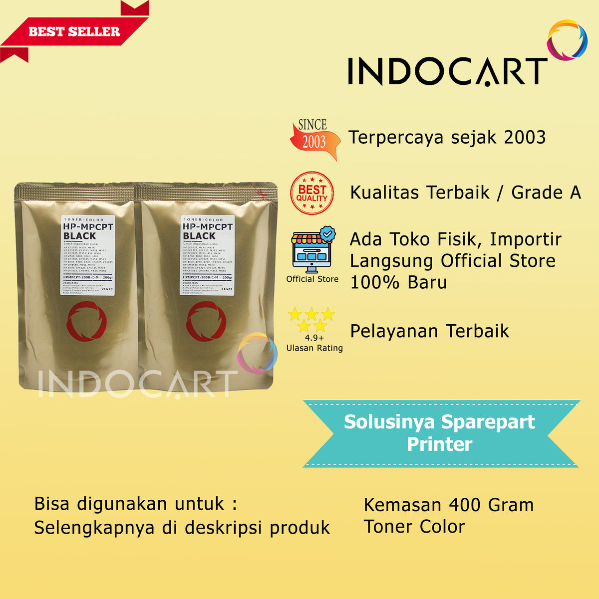 Serbuk Toner Warna MPCPT 645A 650A 651A 826A 827A-HP 5500 M775 M855 M880 CP5525 (300gr-1kg)