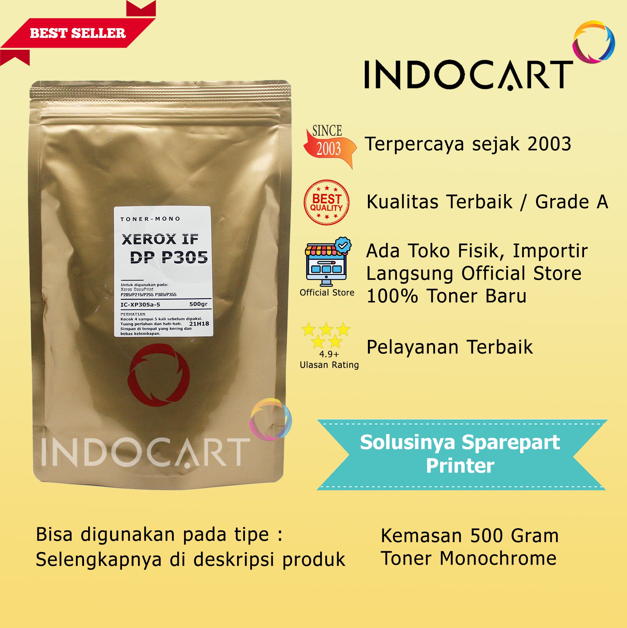 Serbuk Toner Jepang CT201918 CT201609-Xerox DocuPrint P255 P205 P215 M255 M205 M215-500gr