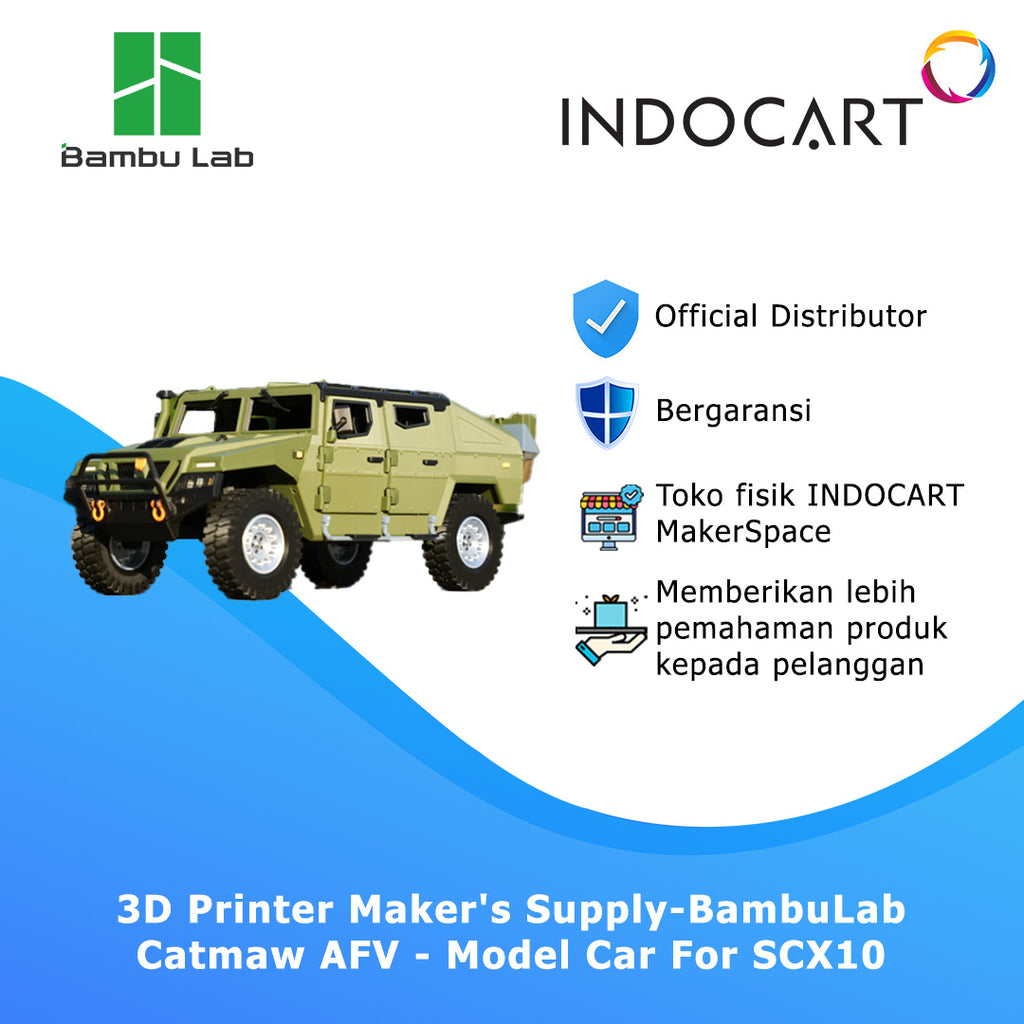 3D Printer Maker's Supply Parts BambuLab Model Catmaw AFV Model Car For SCX10