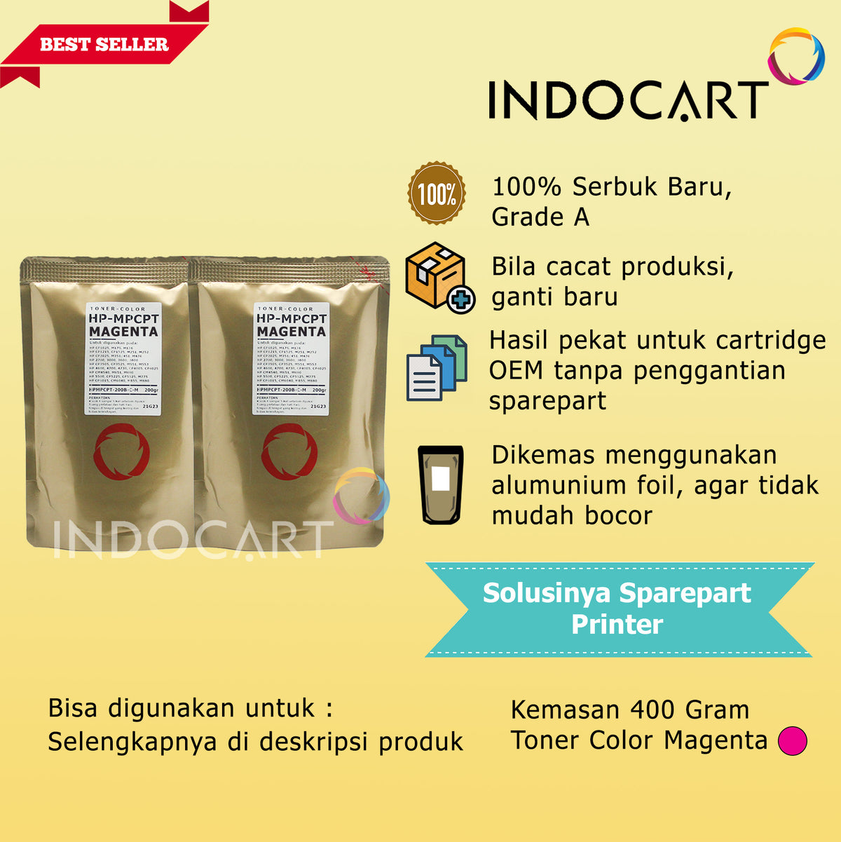 Serbuk Toner Warna MPCPT CRG 045 046 054 055-Canon LBP611 613 621 664 MF631 MF730C (300gr-1kg)