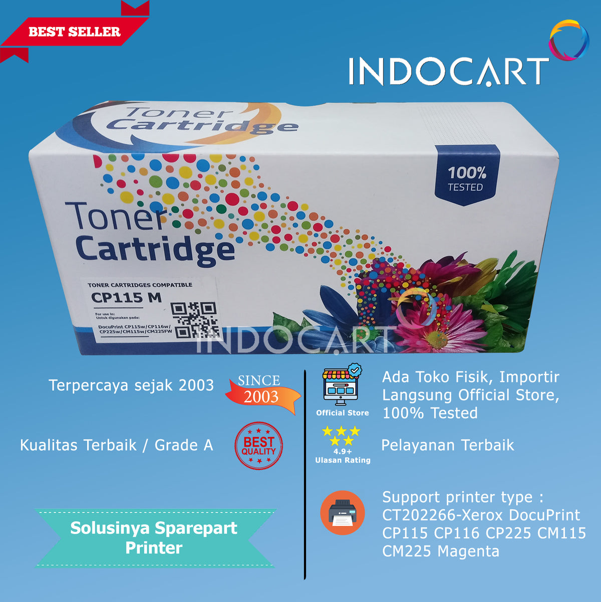 Toner Cartridge Compatible CT202264 CT202265 CT202266 CT202267-Xerox CP115 CP225 CM115 CM225