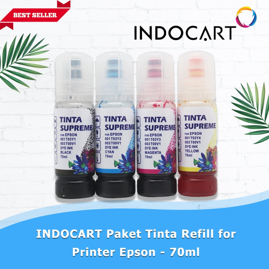 INDOCART Paket Tinta Refill utk Printer HP Brother Canon Epson-Small
