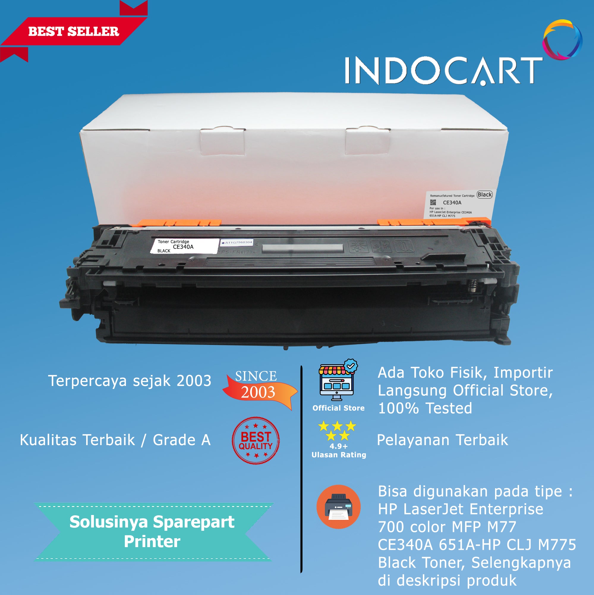 Toner Cartridge Compatible CE340A CE341A CE342A CE343A 651A-HP M775