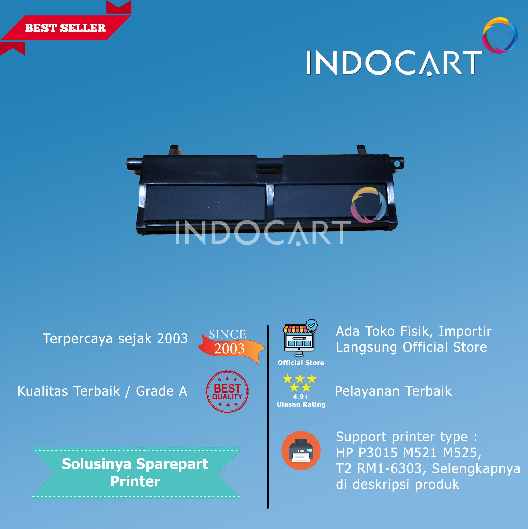 Separation Pad-HP P3015 M521 M525 Tray 2 RM1-6303