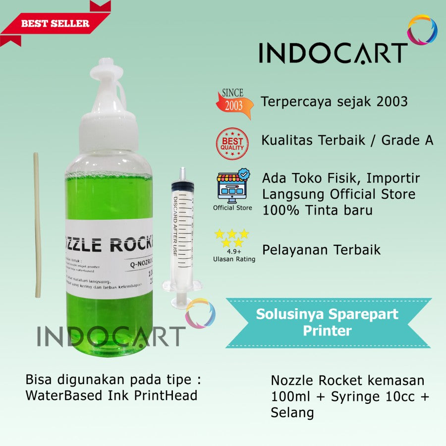 Nozzle Rocket Cleaner-Pembersih Head Inkjet Printer HP Canon Epson-100ml