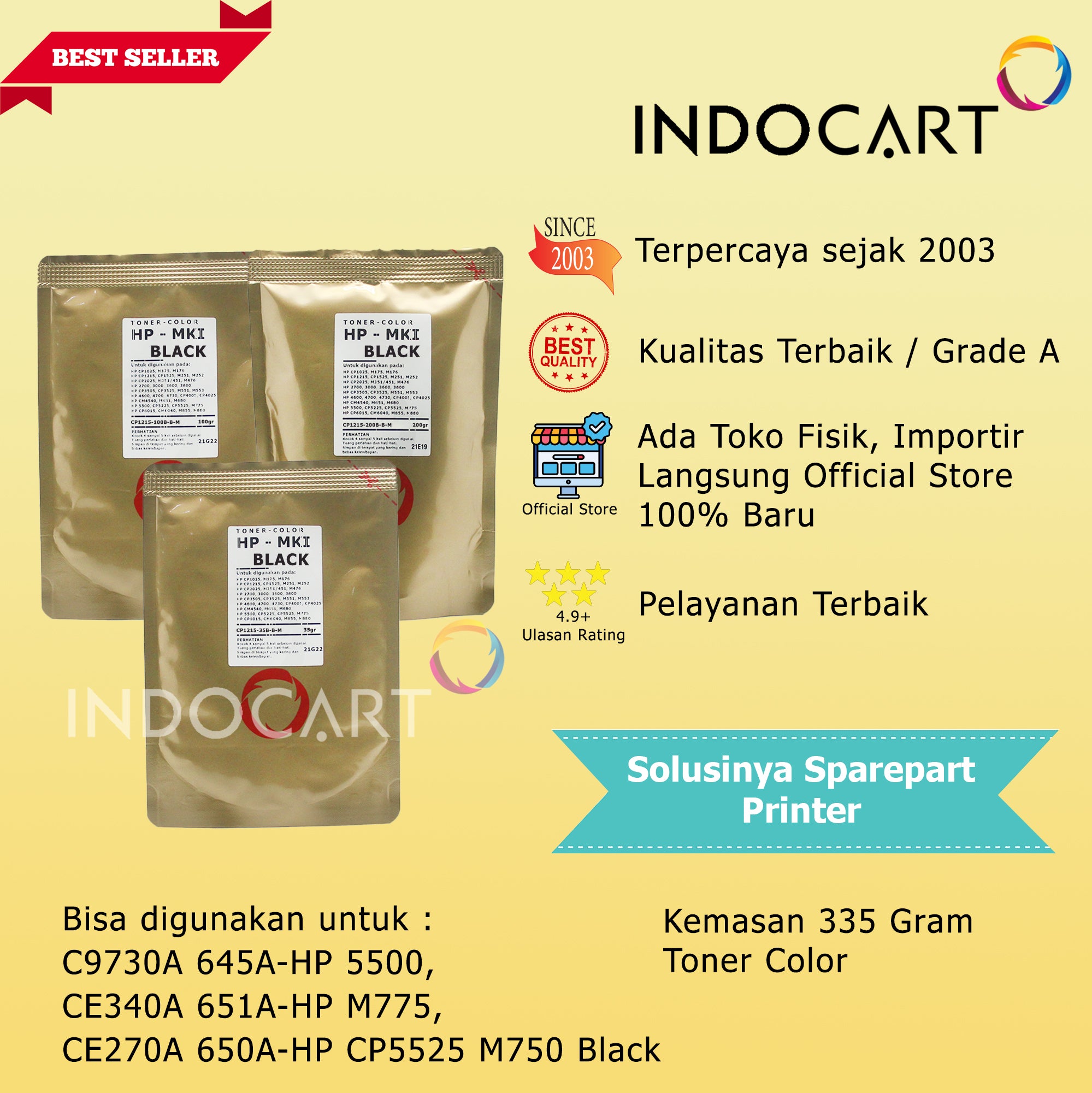 Serbuk Toner Warna Mitsubishi-CRG 318 331 416-Canon LBP7200 LBP7100 MF8030 MF621-Black (150gr-335gr)