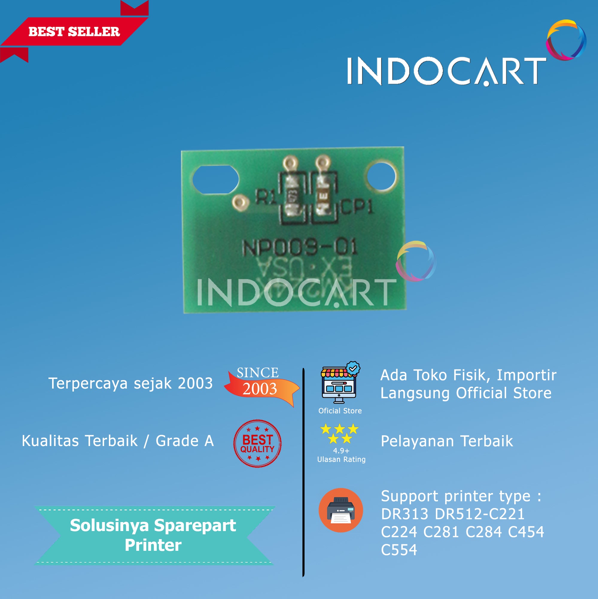 Chip Drum Konica Minolta DR313 DR512-C221 C224 C281 C284 C454 C554