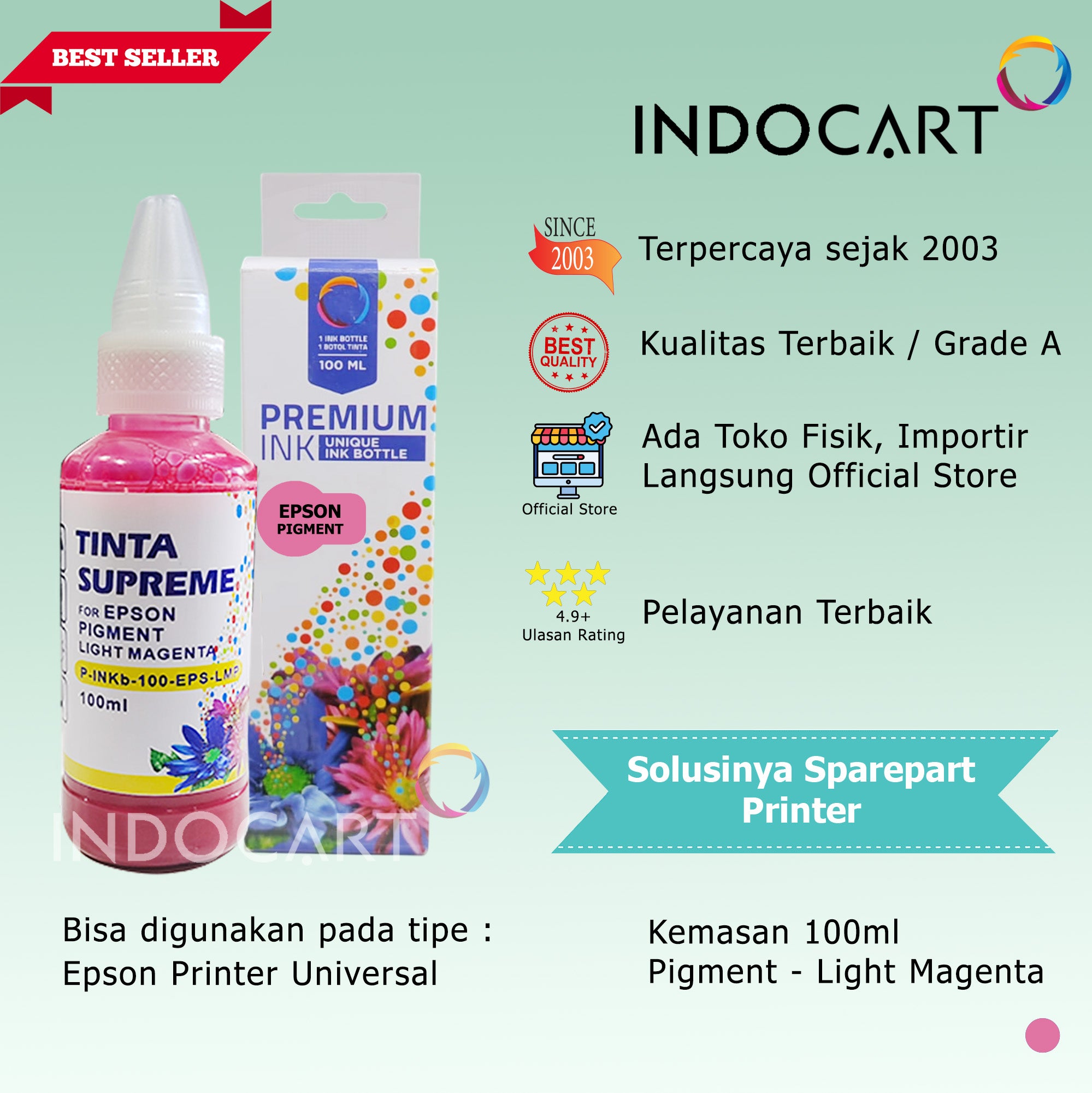 Tinta Refill Printer Epson Pigment Ink 100ml-Dengan Dus
