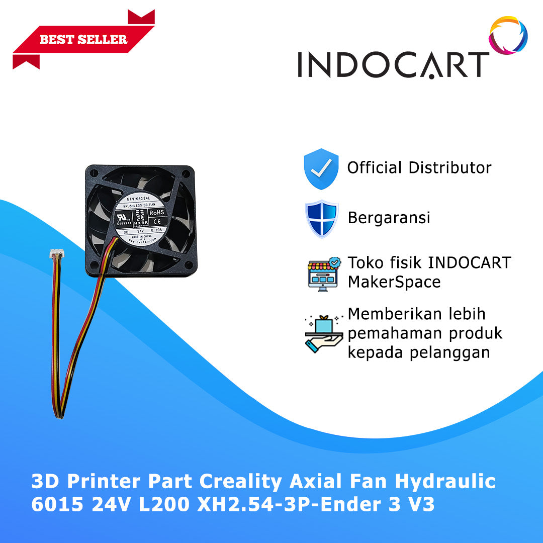 3D Printer Parts Creality OEM Axial Fan Hydraulic 6015 24V L200 XH2.54 3P Creality Ender 3V3