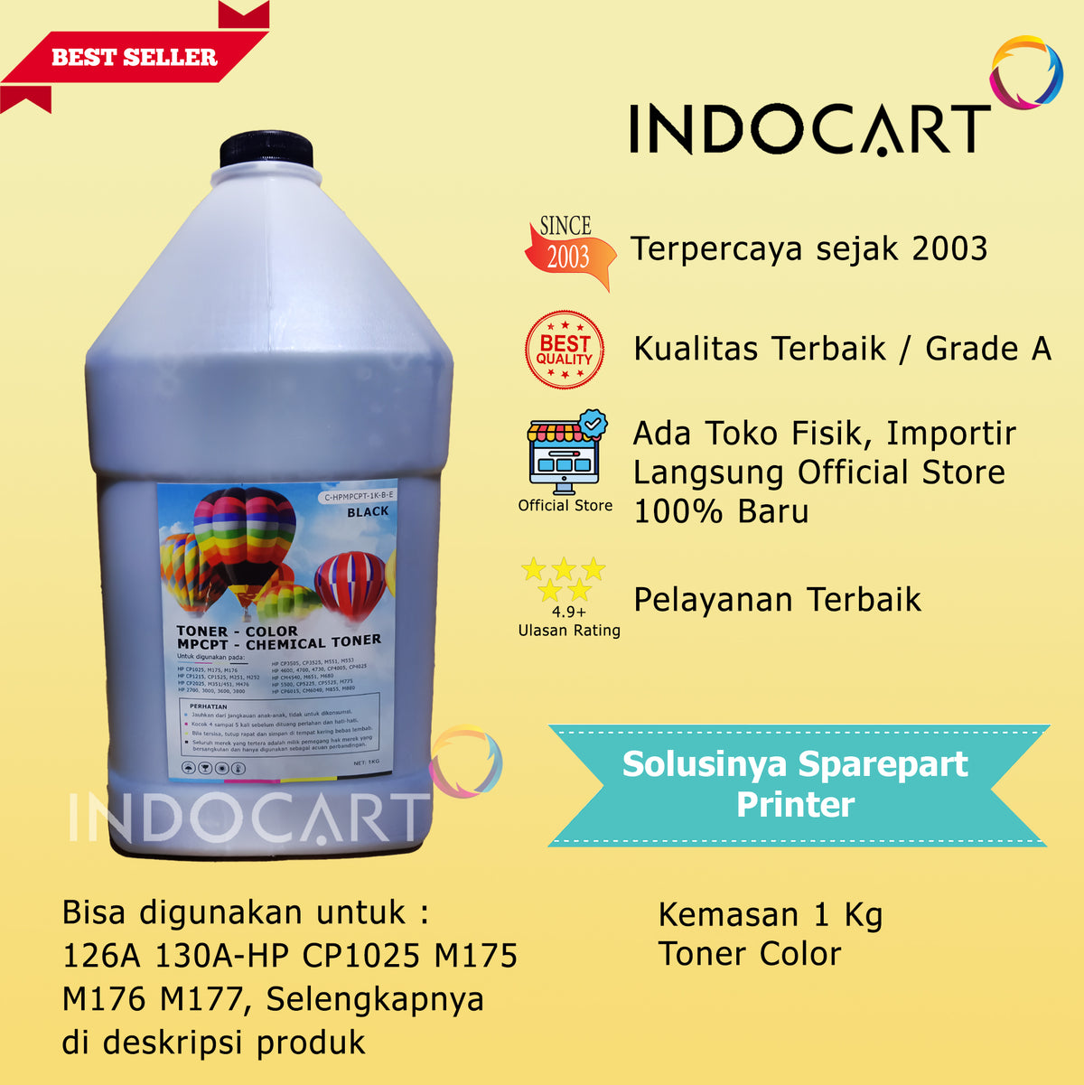 Serbuk Toner Warna MPCPT 652A 653A 654A-HP LaserJet M680 M651 (300gr-1kg)