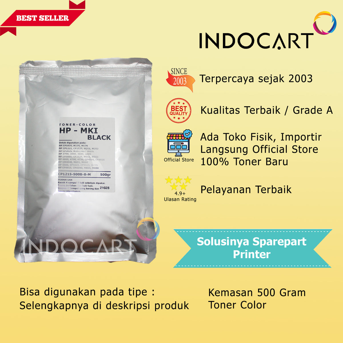 Serbuk Toner Warna Mitsubishi-823A 824A 825A-HP LaserJet CP6015 CM6040 (200gr-500gr)