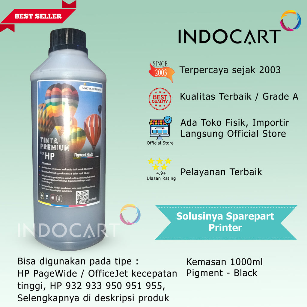 IndoCart Tinta Premium Printer HP Pagewide 975 976 981-Pigment-1kg